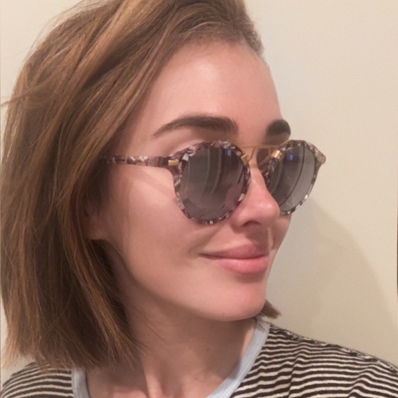 KREWE Purple and Gold Round Sunglasses - Picture 3 of 4